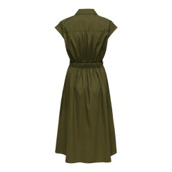 JDY Willy Kortærmet midi kjole - Dark OLive