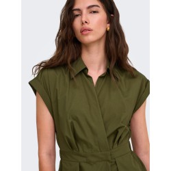 JDY Willy Kortærmet midi kjole - Dark OLive