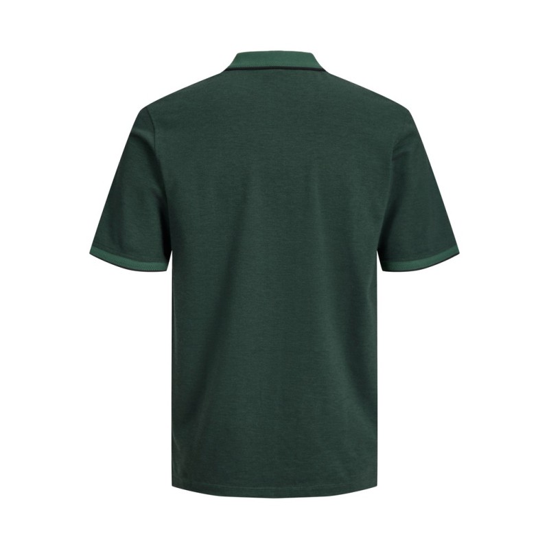 JACK & JONES PLUS Blualves Kortærmet polo - Pineneedle Black Melange/ Sort meleret