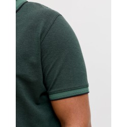 JACK & JONES PLUS Blualves Kortærmet polo - Pineneedle Black Melange/ Sort meleret