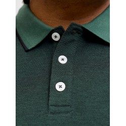 JACK & JONES PLUS Blualves Kortærmet polo - Pineneedle Black Melange/ Sort meleret