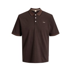 JACK & JONES PLUS Blualves Kortærmet polo - Hot Fudge/ Black Melange