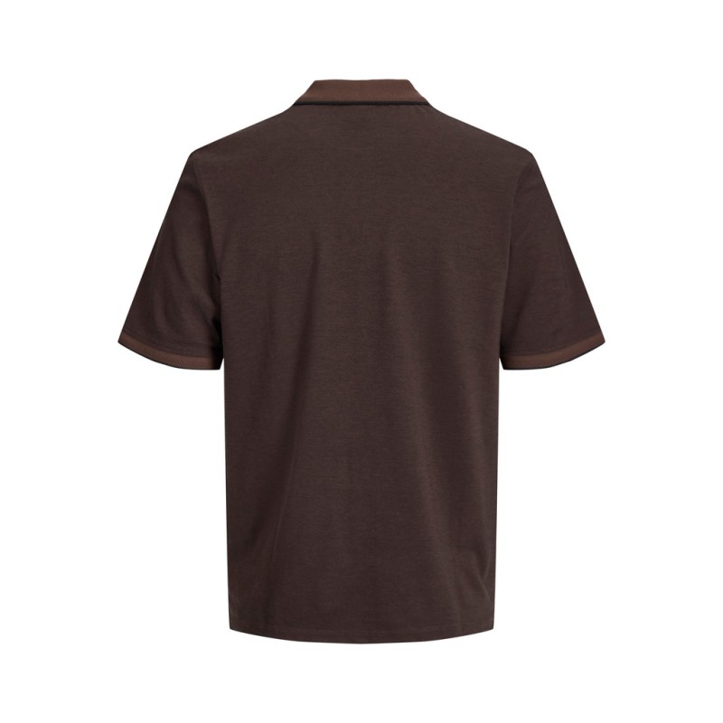 JACK & JONES PLUS Blualves Kortærmet polo - Hot Fudge/ Black Melange