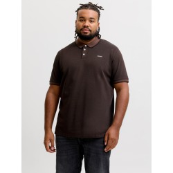 JACK & JONES PLUS Blualves Kortærmet polo - Hot Fudge/ Black Melange
