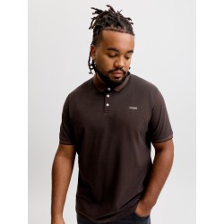 JACK & JONES PLUS Blualves Kortærmet polo - Hot Fudge/ Black Melange