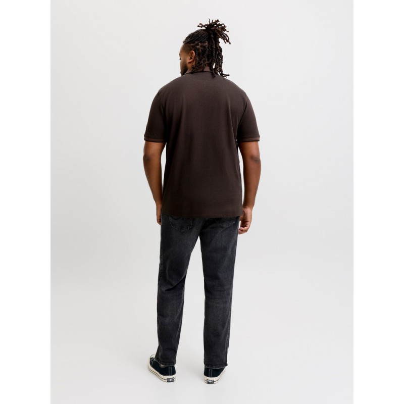 JACK & JONES PLUS Blualves Kortærmet polo - Hot Fudge/ Black Melange
