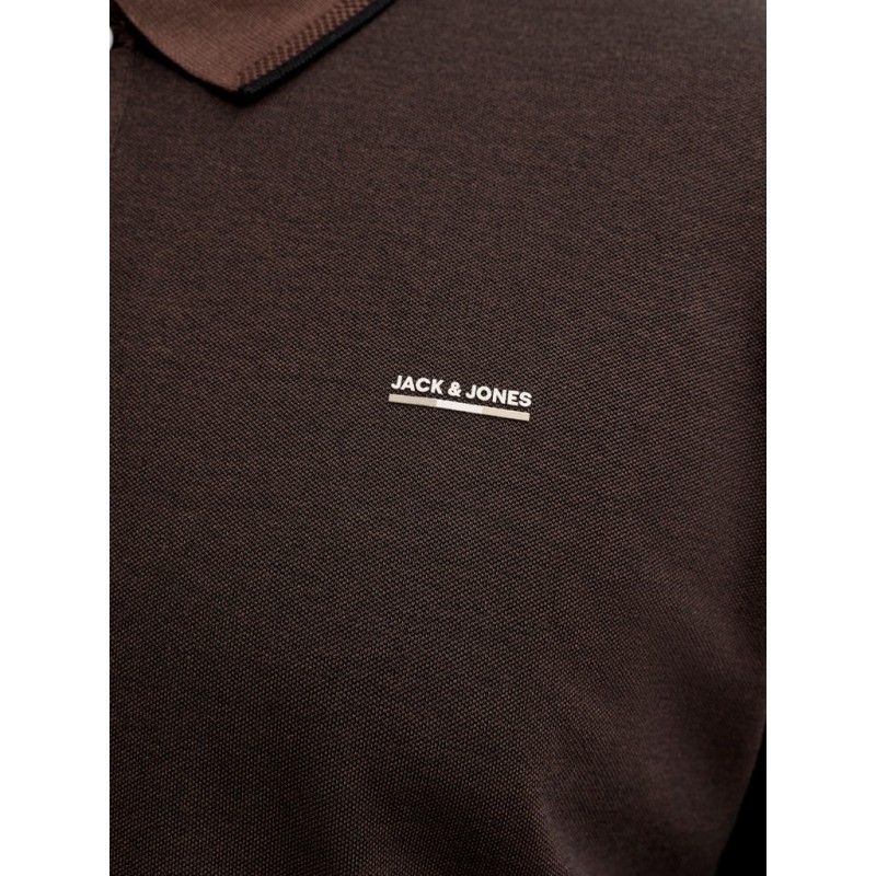 JACK & JONES PLUS Blualves Kortærmet polo - Hot Fudge/ Black Melange