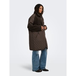 ONLY CARMAKOMA Ohio quiltet mix fleece jakke - Chocolate Martini