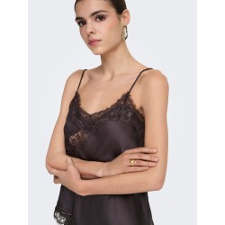 JDY Fifi Asym. Lace Top - Coffee Bean