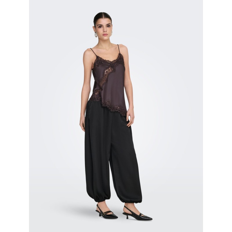 JDY Fifi Asym. Lace Top - Coffee Bean