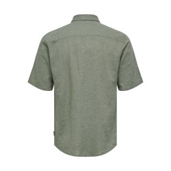 ONLY & SONS Caiden S/S Hør Skjorte - Swamp