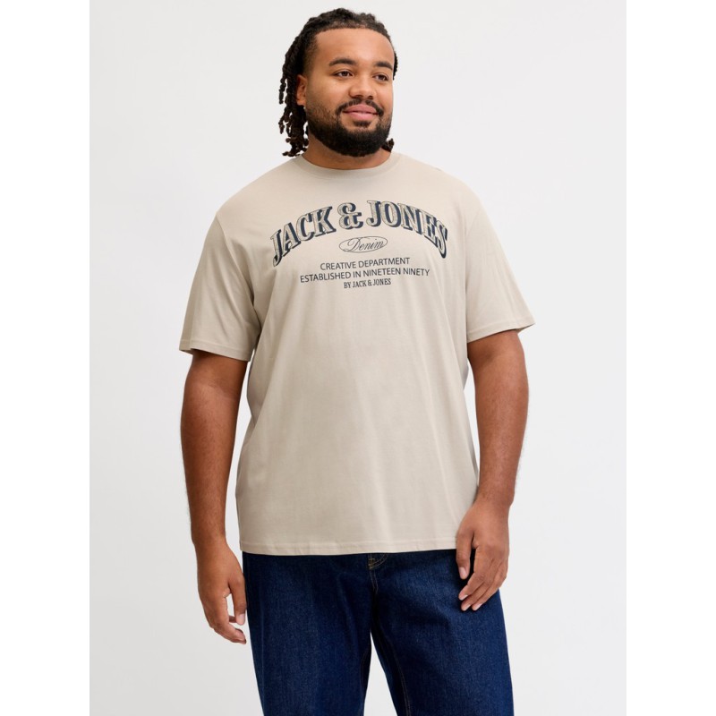 JACK & JONES PLUS Denver Logo T-shirt - Moonbeam