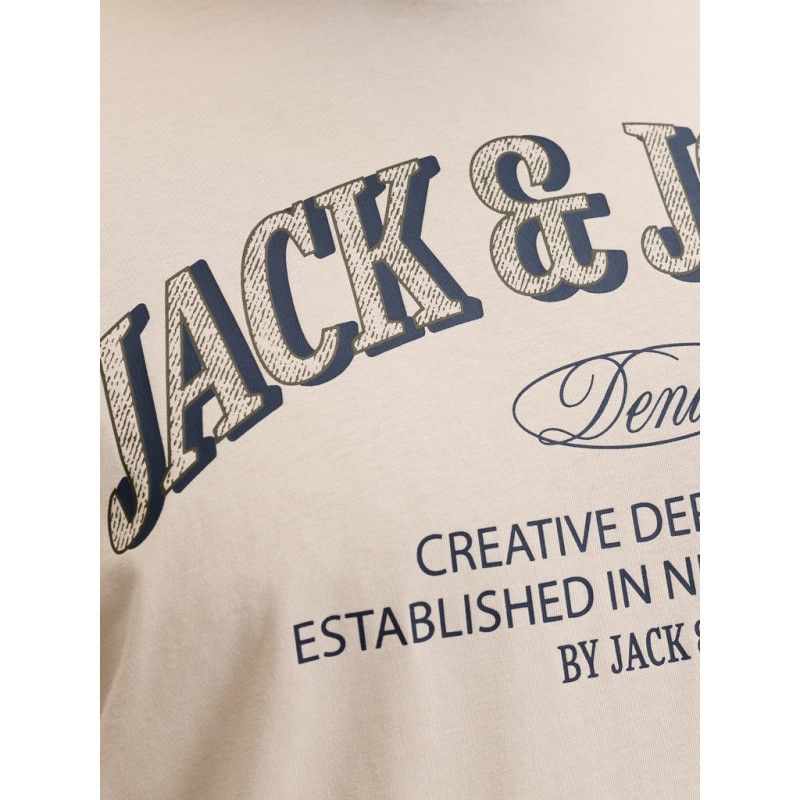 JACK & JONES PLUS Denver Logo T-shirt - Moonbeam