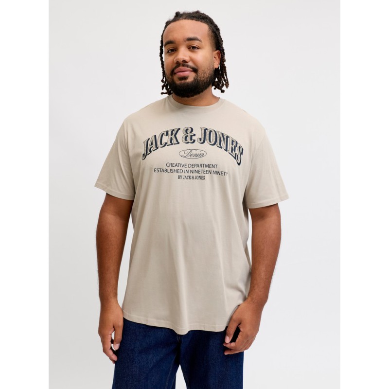 JACK & JONES PLUS Denver Logo T-shirt - Moonbeam