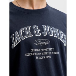 JACK & JONES PLUS Denver Logo T-shirt - Navy Blazer