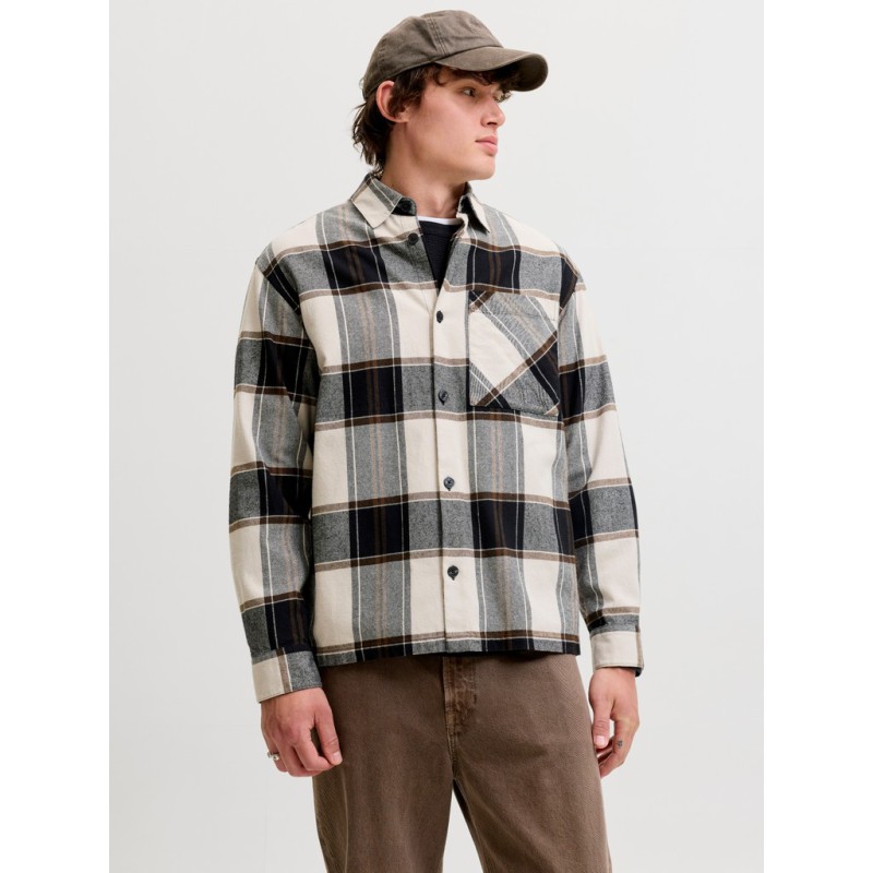 JACK & JONES Jackson ternet overshirt - Cloud Dancer
