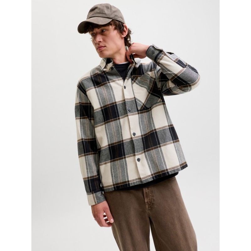 JACK & JONES Jackson ternet overshirt - Cloud Dancer