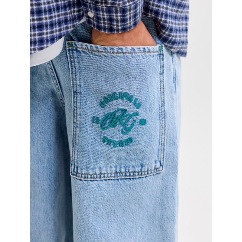 JACK & JONES JUNIOR Dave wide fit jeans - Light Blue Denim