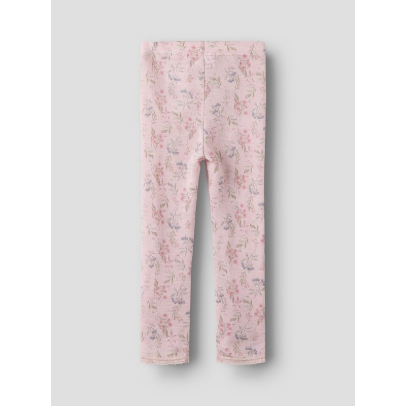 NAME IT MINI Wang uld leggings med hulmønster - Violet Ice