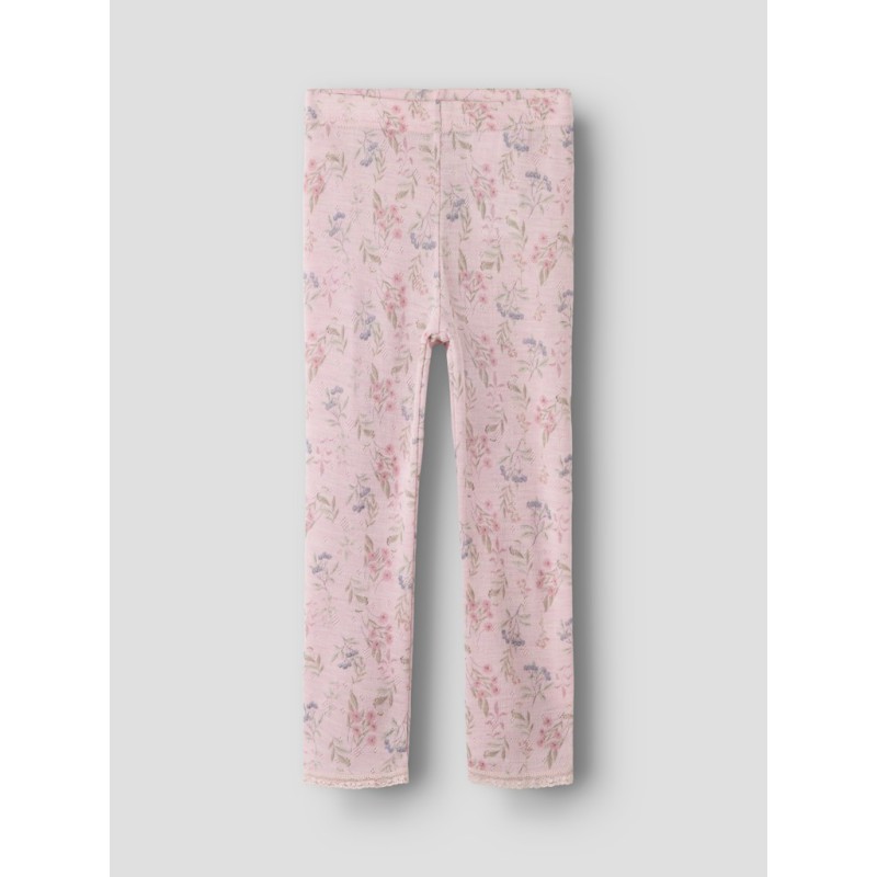 NAME IT MINI Wang uld leggings med hulmønster - Violet Ice