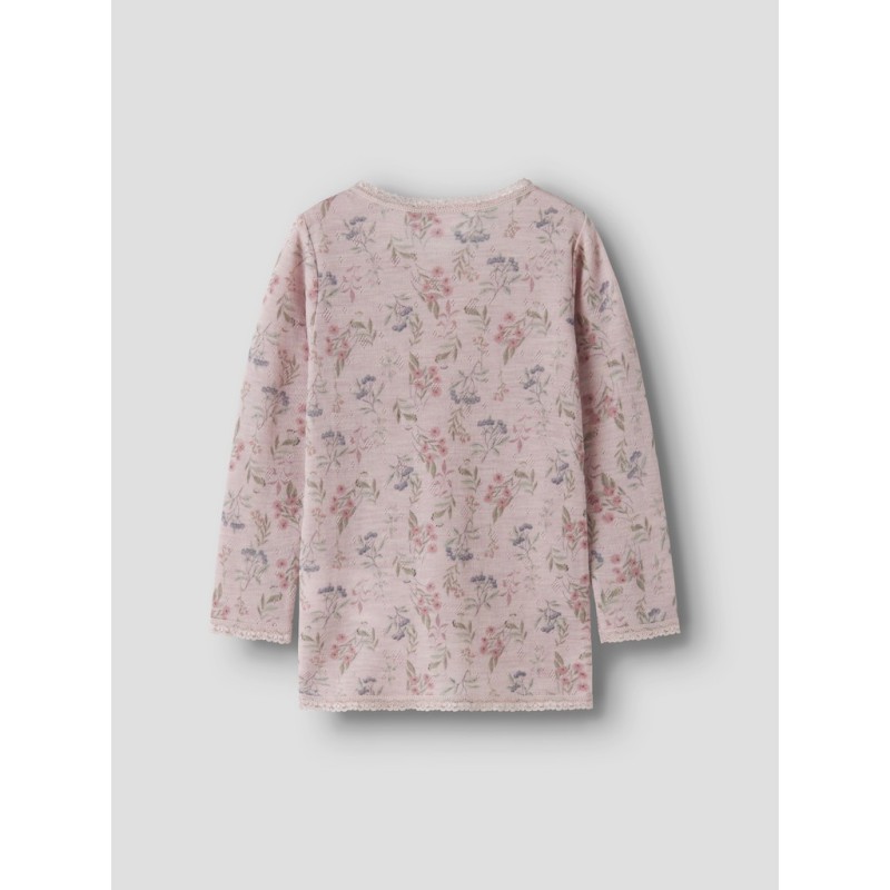 NAME IT MINI Wang uld top med hulmønster - Violet Ice