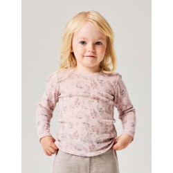 NAME IT MINI Wang uld top med hulmønster - Violet Ice