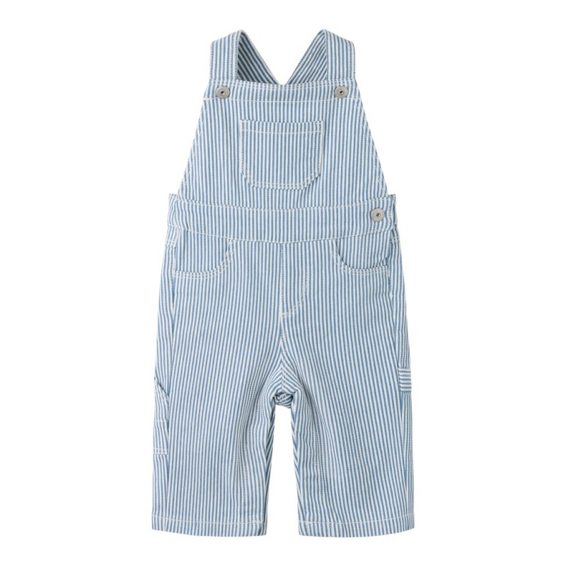 NAME IT BABY Nola loose fit overalls - White/ Moonlight Blue