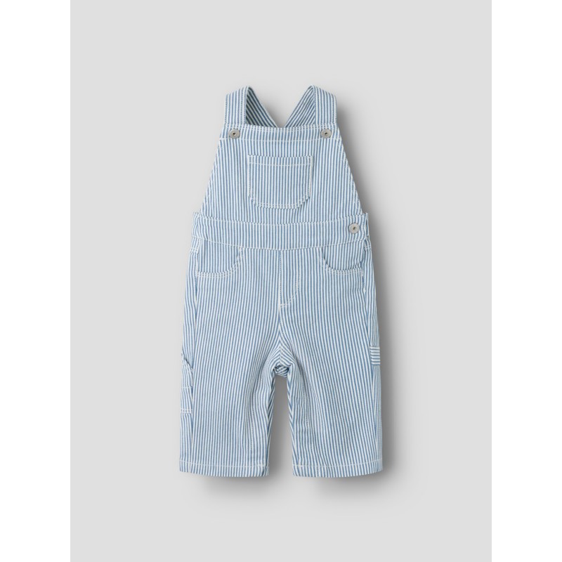 NAME IT BABY Nola loose fit overalls - White/ Moonlight Blue