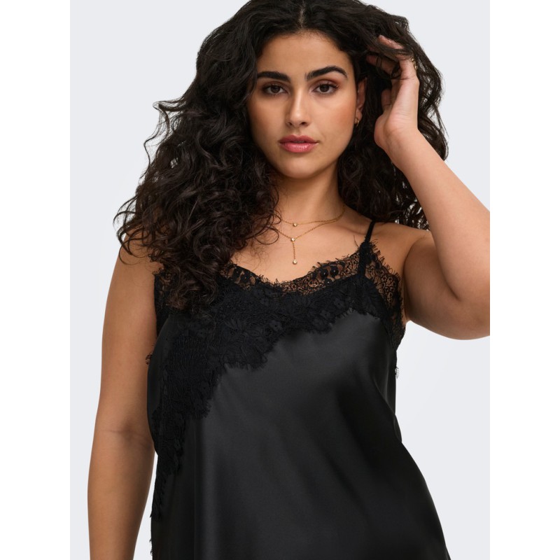 ONLY CARMAKOMA Indona satin blonde Top - Sort