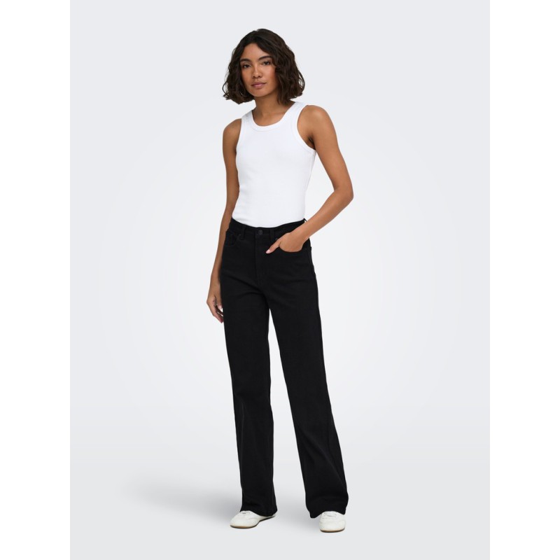 ONLY Juicy HW wide fit jeans - Black