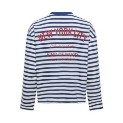 ONLY Freja langærmet Top med striber - Cloud Dancer/ Navy