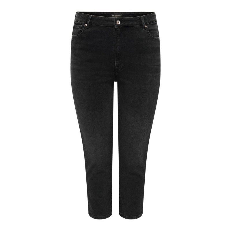 ONLY CARMAKOMA EMILY stretch HW ankel jeans - Washed Black