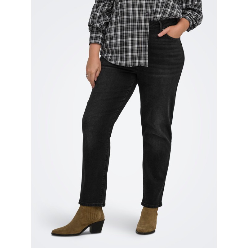 ONLY CARMAKOMA EMILY stretch HW ankel jeans - Washed Black