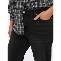 ONLY CARMAKOMA EMILY stretch HW ankel jeans - Washed Black