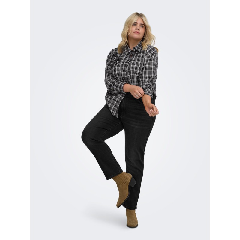 ONLY CARMAKOMA EMILY stretch HW ankel jeans - Washed Black