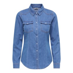 JDY Sandie denim skjorte - Medium Blue Denim