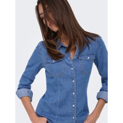 JDY Sandie denim skjorte - Medium Blue Denim