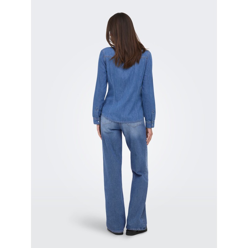 JDY Sandie denim skjorte - Medium Blue Denim