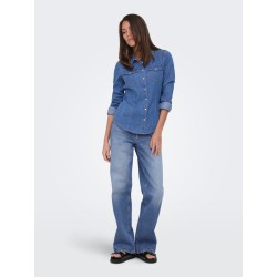 JDY Sandie denim skjorte - Medium Blue Denim