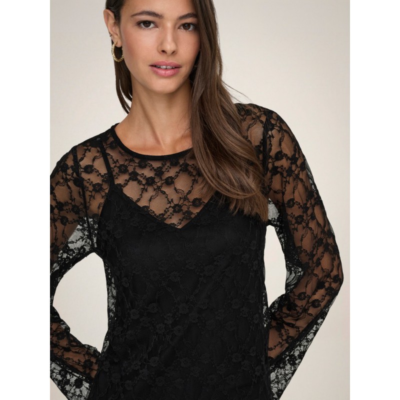 JDY Silvia lace maxi kjole -Black
