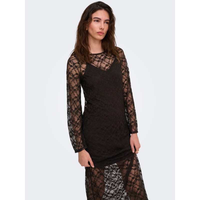 JDY Silvia lace maxi kjole - Mulch