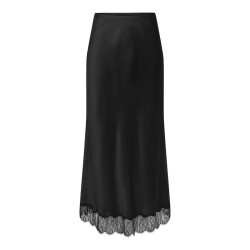 JDY Cally MW midi satin nederdel - Black