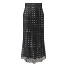 JDY Cally MW midi satin nederdel med prikker - Sort med hvide prikker