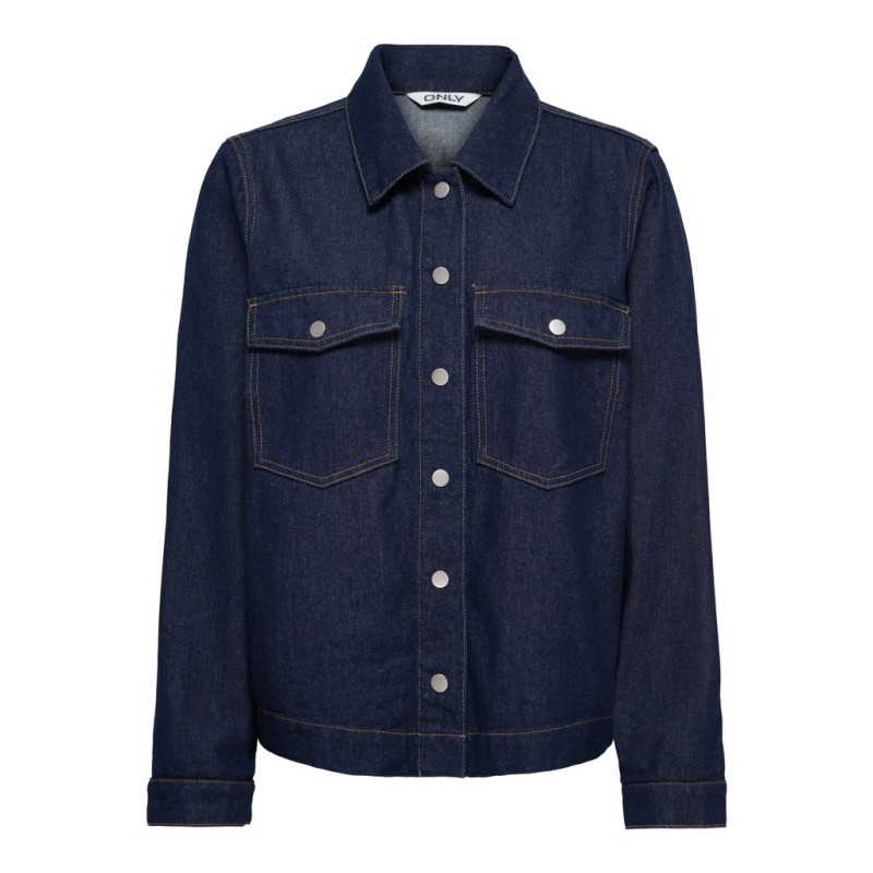 ONLY Belle denim skjorte - Dark Blue Denim