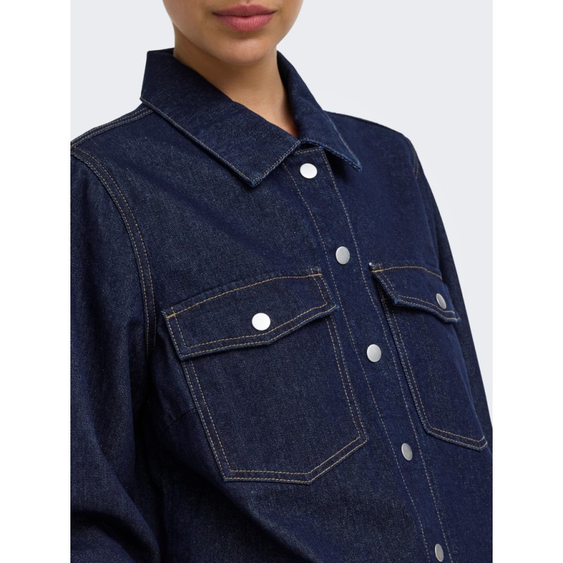 ONLY Belle denim skjorte - Dark Blue Denim