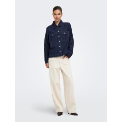 ONLY Belle denim skjorte - Dark Blue Denim