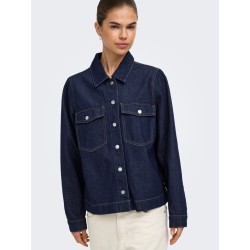 ONLY Belle denim skjorte - Dark Blue Denim