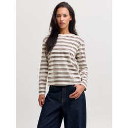 JJXX Sophia boxy langærmet T-shirt - Carafe/ Vanilla