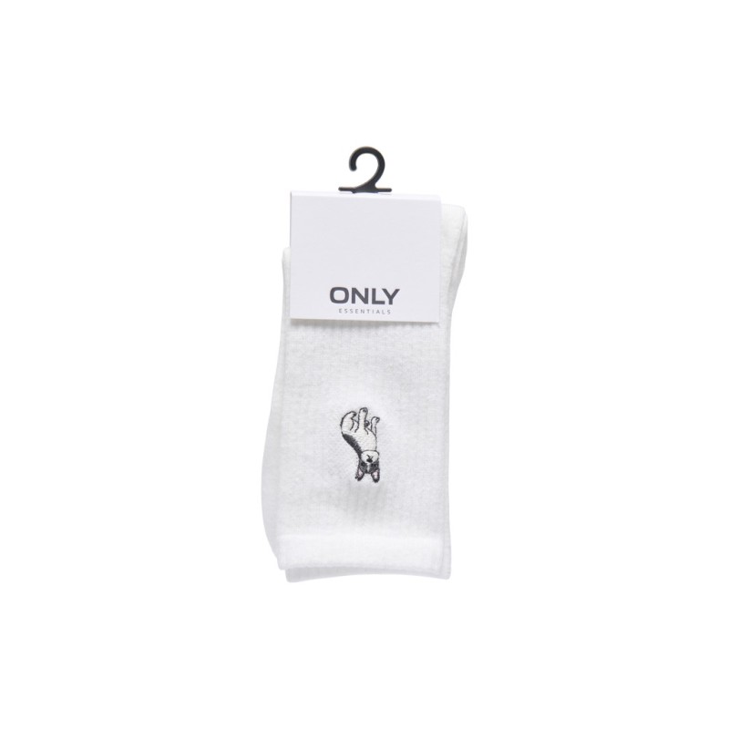ONLY Sophia Tennis Strømper - Cloud Dancer/ French Buldog