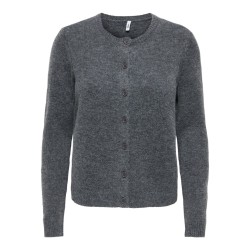 ONLY Olivia langærmet strik cardigan - Dark Grey Melange